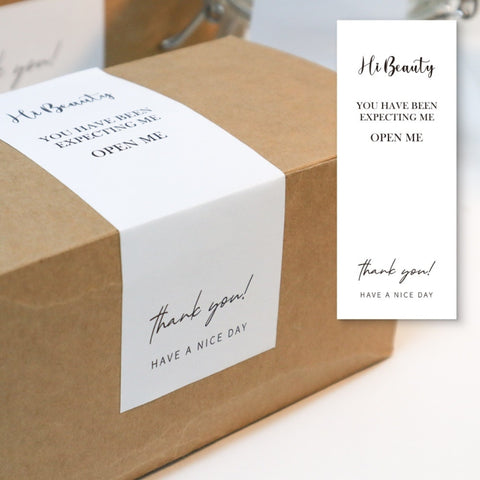 50 Sheets / Bag Rectangular Sticker Gift Box Sealed Sticker Packaging Supplies, B1, B2, B3, B4