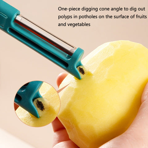 Multifunctional Fruit And Vegetable Cleaning Brush, White, Yellow, Blue, Green