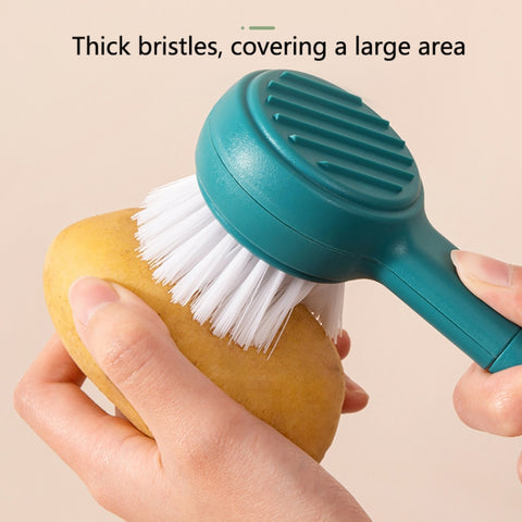 Multifunctional Fruit And Vegetable Cleaning Brush, White, Yellow, Blue, Green