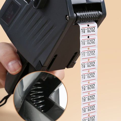 Deli 7500 Date Batch Number Handheld Label Printer, With 2 Ink Wheel +1 Roll Price Tag