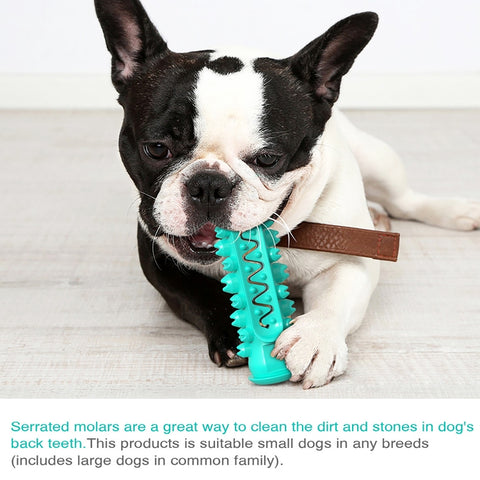 Dog Molar Stick Sound Bite Leakage Dog Toothbrush, Blue, Green, Yellow