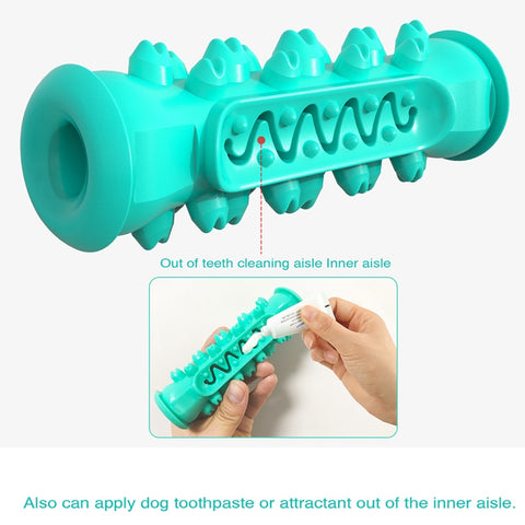 Dog Molar Stick Sound Bite Leakage Dog Toothbrush, Blue, Green, Yellow