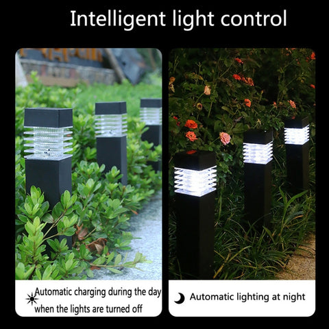Solar Waterproof Outdoor Landscape Square Column Lawn Light, White Light, Yellow Light, Color Light