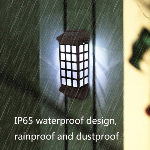 Solar Outdoor Long Panes Fence Wall Light Garden Decoration, Warm Light, White Light