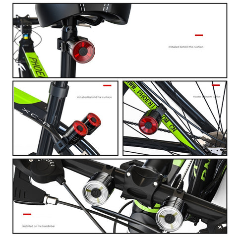 2 PCS AS-08 200LM Aluminum Alloy LED Bicycle Taillight, Red, White