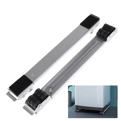 2 PCS Washing Machine Stand Movable Adjustable Refrigerator Base, Washing Machine Stand (Silver), Washing Machine Stand (White)