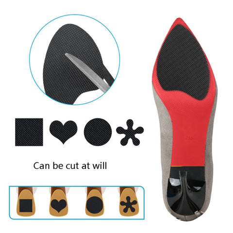1pair High Heel Shoes Anti-Skid Patch, Pointer Head Black, Round Head Black