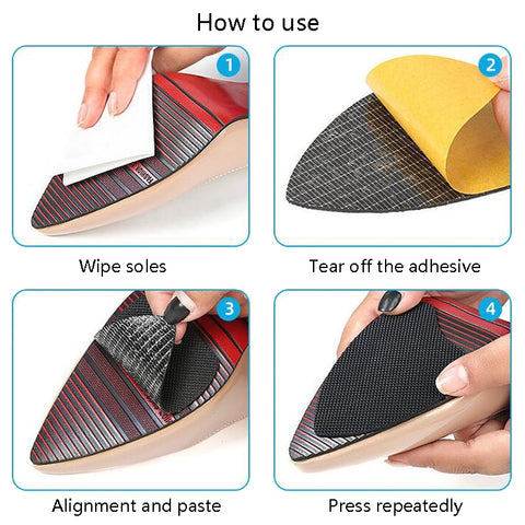 1pair High Heel Shoes Anti-Skid Patch, Pointer Head Black, Round Head Black