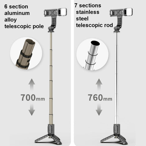 Mini Selfie Stick Integrated Multifunctional Bluetooth Selfie, Specification:, Q10S 70cm With Fill Light, Q11 74CM Without Fill Light, Q10 68CM Without Fill Light
