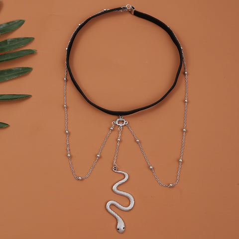 BT192-1 Elastic Snake Long Anklet Body Chain Accessories, BT192-1(Gold), BT192-1(Silver)