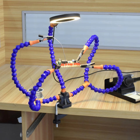 SN5BK-USB 4-Clawed Lamp Adjustable Desktop Soldering Station, SN5BK-USB(Black), SN5BK-USB(Blue)
