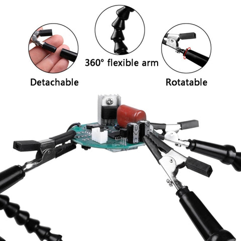 Y4BK-XS Universal Arm Clip-On Base Four-Claw Soldering Station, Y4BK-XS(Blue), Y4BK-XS(Black)