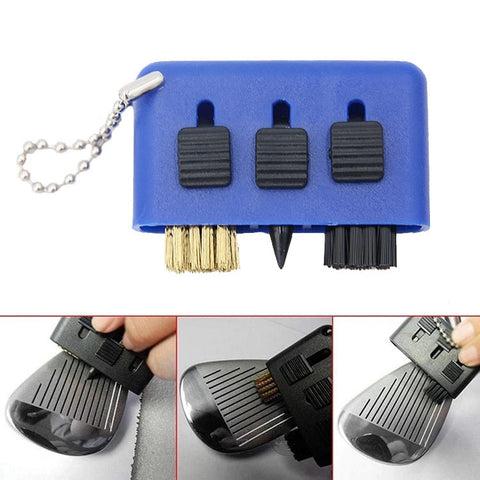 3 PCS Golf Multi-Function Cleaning Brush Portable Groove Slit Cleaning Brush, Brush Set Red, Brush Set Blue, Brush Set Black