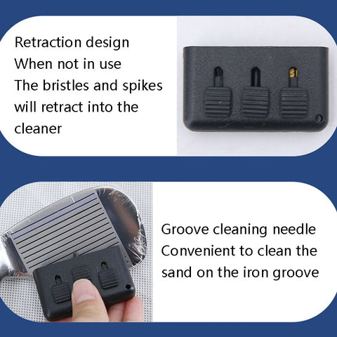 3 PCS Golf Multi-Function Cleaning Brush Portable Groove Slit Cleaning Brush, Brush Set Red, Brush Set Blue, Brush Set Black