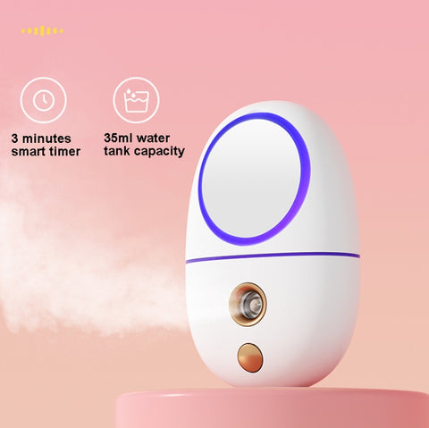 Q801A  Makeup Mirror Spray Moisturizing Device, White, Yellow, Pink, Green