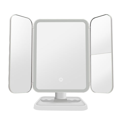 430 Three-Sided Folding LED Makeup Mirror Table Lamp, Plug-in Style, Charging Style, Three-color Light Charging Style
