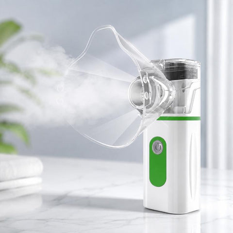 N3S Home Medical Mini Compression Ultrasonic Nebulizer, Blue, Gray, Green, Orange