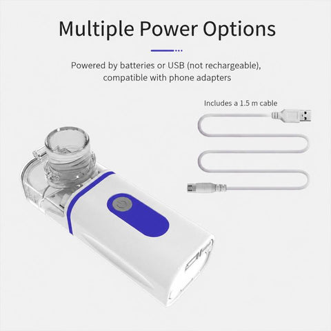 N3S Home Medical Mini Compression Ultrasonic Nebulizer, Blue, Gray, Green, Orange