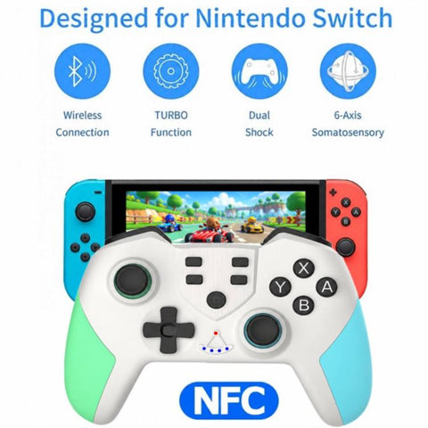 T23 Macro Programming Six-Axis Wireless Bluetooth Handle With NFC For Switch Pro, Green, Mary Red, Blue Green, Blue Pink