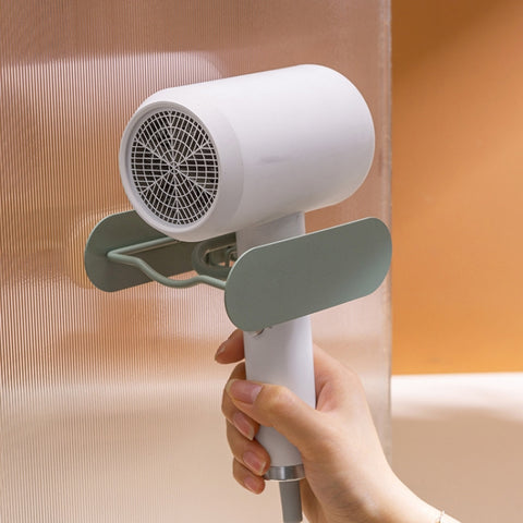 Bathroom Hair Dryer No Punching Iron Hanger, Brown, Green, Black