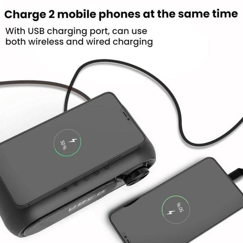 Wireless Charging Bluetooth Speaker Desktop LED Clock