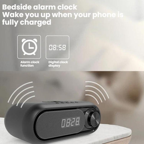 Wireless Charging Bluetooth Speaker Desktop LED Clock