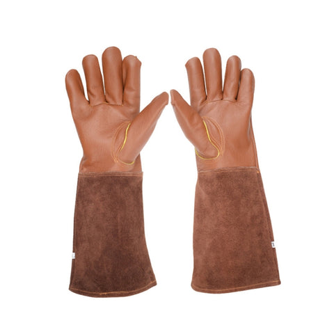 1 Pair Floral Garden Cut-Resistant Leather Gloves, Size:, S, M, L, XL