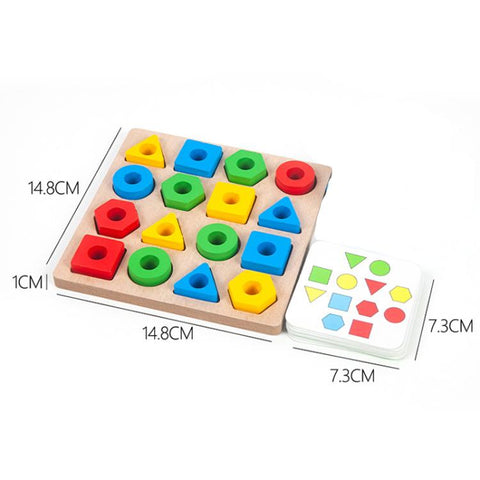 Geometric Figures Matching Blocks Children Puzzle Toy, For Single, For Double
