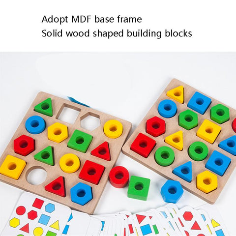 Geometric Figures Matching Blocks Children Puzzle Toy, For Single, For Double