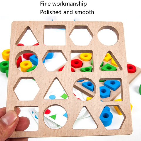 Geometric Figures Matching Blocks Children Puzzle Toy, For Single, For Double