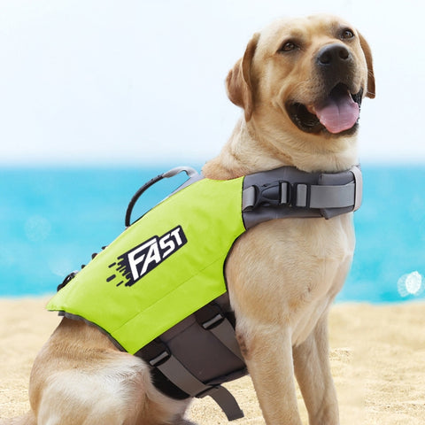 Reflective Printed Pet Dog Life Jacket Swimsuit, M, L