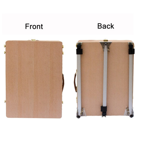 Portable Wooden Portable Sketch Box Aluminum Alloy Easel, Portable Sketch Box