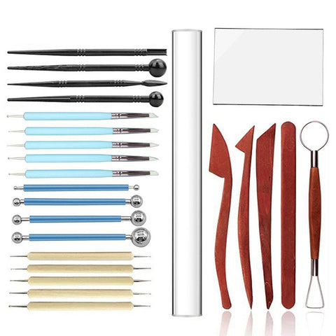 25 in 1 Soft Pottery Clay Sculpture Production Combination Art Supplies Set, 25 in 1 Art Supplies Set