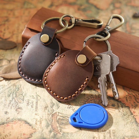 18Y-011 Vintage Leather Access Control Proximity Card Holder, Black, Brown, Coffe, Red, Green, Blue