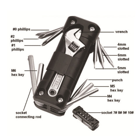 KT-02 16 In 1 Outdoor Camping Multifunctional Combination Survival Tool