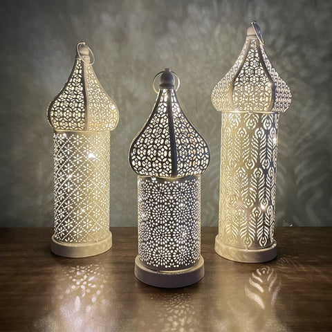 Moroccan Hollow LED Wrought Iron Decorative Lamp, Spec:, Small, Medium, Large