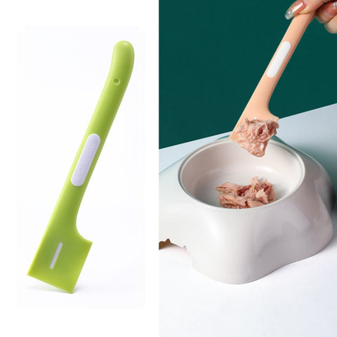 Cat & Dog Wet Food Mixing Canned Long Handle Spoon, Pink, Grey, Fruit Green