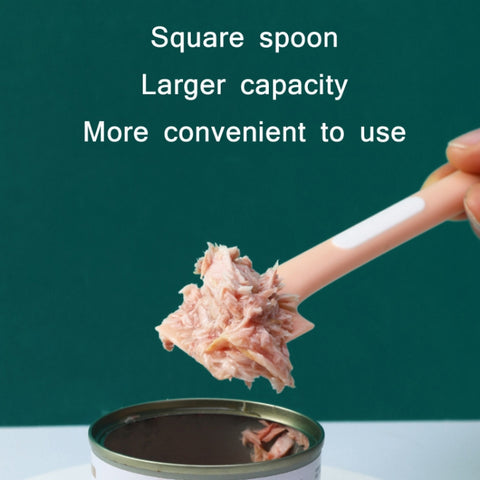 Cat & Dog Wet Food Mixing Canned Long Handle Spoon, Pink, Grey, Fruit Green