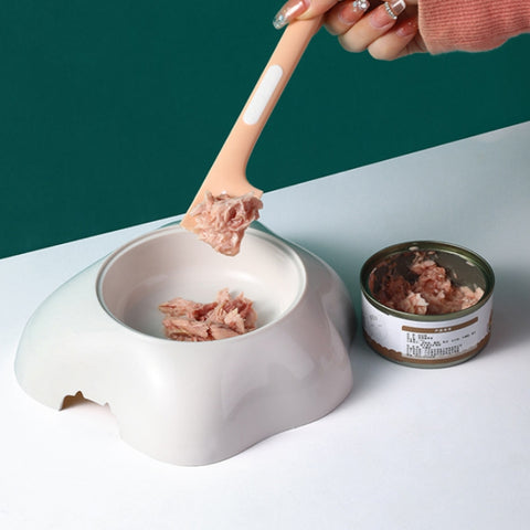 Cat & Dog Wet Food Mixing Canned Long Handle Spoon, Pink, Grey, Fruit Green
