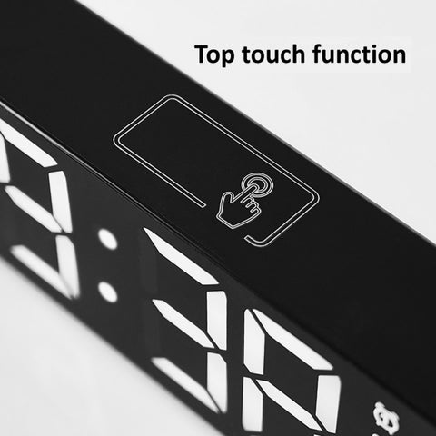 6625D LED Digital Alarm Clock Luminous Desktop Timer Temperature Display Alarm Clock, Black Shell Green Light, Black Shell White Light