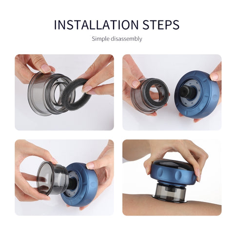 Electric Cupping Massage Device, 6-speed USB Plug-in, Blue, Black, Red Wine, 6-speed Charging