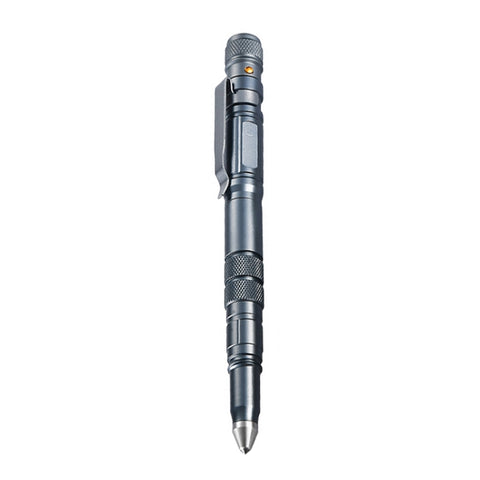 P08 Outdoor LED With Flashing Tungsten Steel Window Breaking Self-Defense Pen, Black, Gold, Grey
