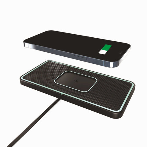 C1-PRO 2 In 1 Car Wireless Charging Anti-Slip Pad With Luminous For AirPods / iPhone, C1PRO Black