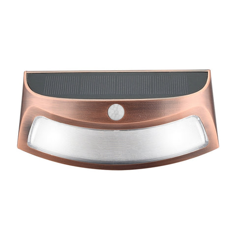 Red Copper Human Body Induction Solar Wall Light, White Light, Warm Light