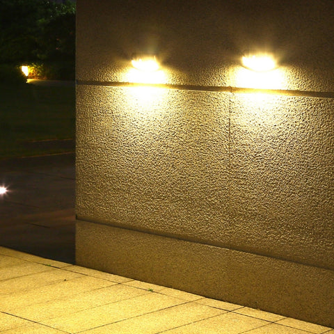 Red Copper Human Body Induction Solar Wall Light, White Light, Warm Light