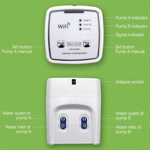 WD-01ADE WIFI Gardening Drip Irrigation Controller, Double Pump 15 Pots, Double Pump 20 Pots