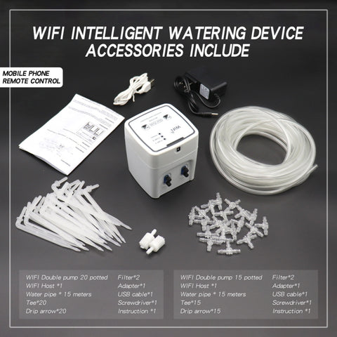 WD-01ADE WIFI Gardening Drip Irrigation Controller, Double Pump 15 Pots, Double Pump 20 Pots