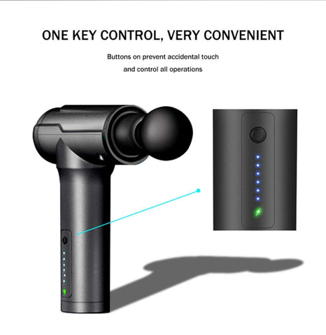 BG-128 6-speed Mini Convenient Massage Gun With 6 Massage Heads,CN Plug, Red, Green, Gray, Back
