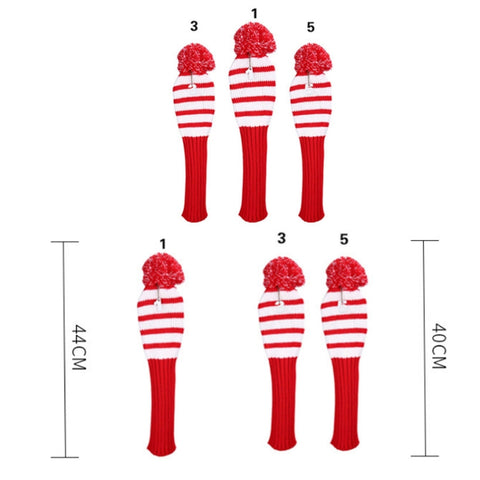 3 PCS/Set Golf Wooden Club Knitted Cover, 3PCS Red, 3PCS Black