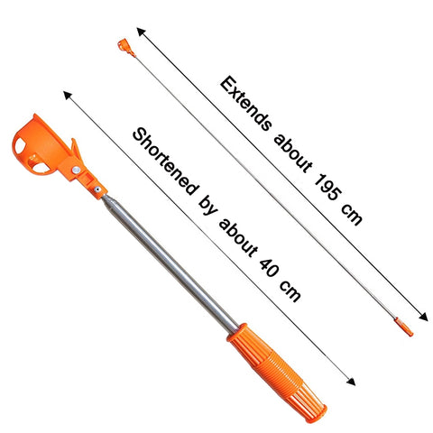 Golf 8 Sections Foldable Antenna Rod Stainless Steel Ball Picker, ZH-016 Orange, ZH-016 Black